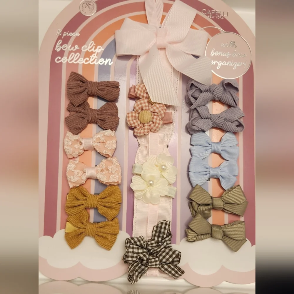 Capelli 18 PK Hair Bow Clips Set Of 3